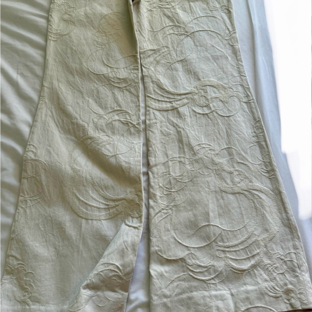 Stella McCartney cream/white bootleg jeans.